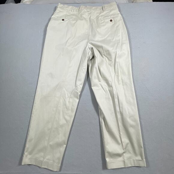 VTG‎ Steve Stricker Golf Pant Men 38x32 Beige Tee Pocket Chino Straight Pleated - Picture 14 of 16